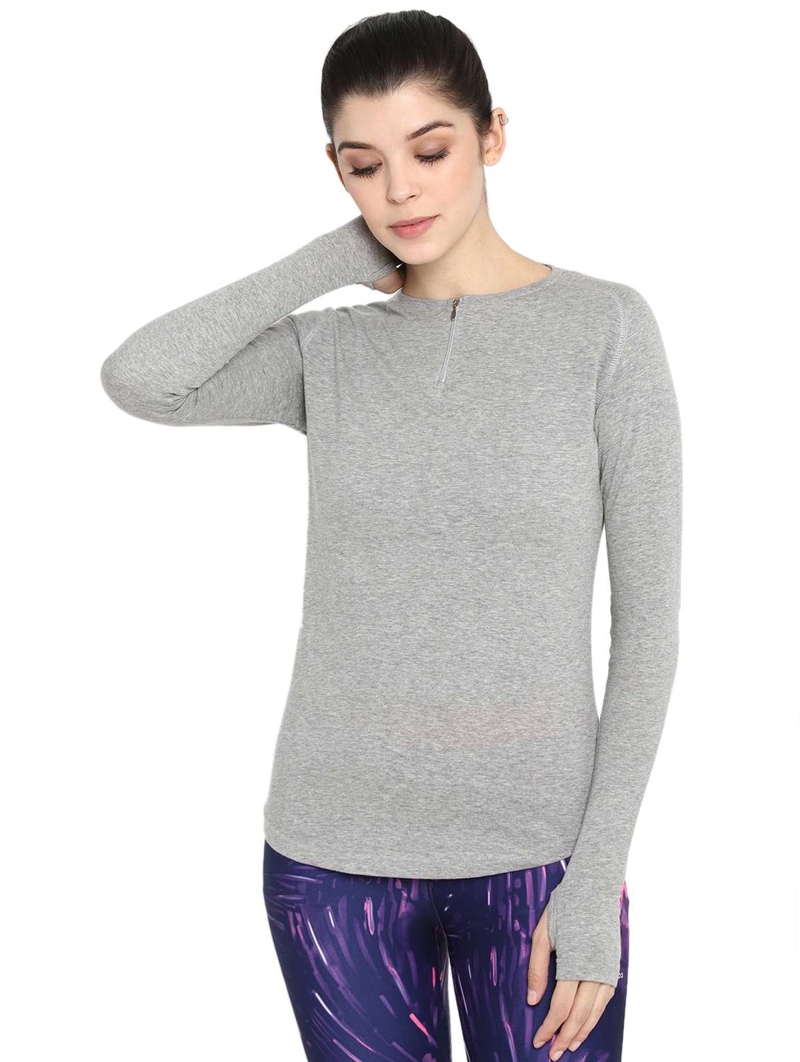 women's plain henley neck t-shirt
