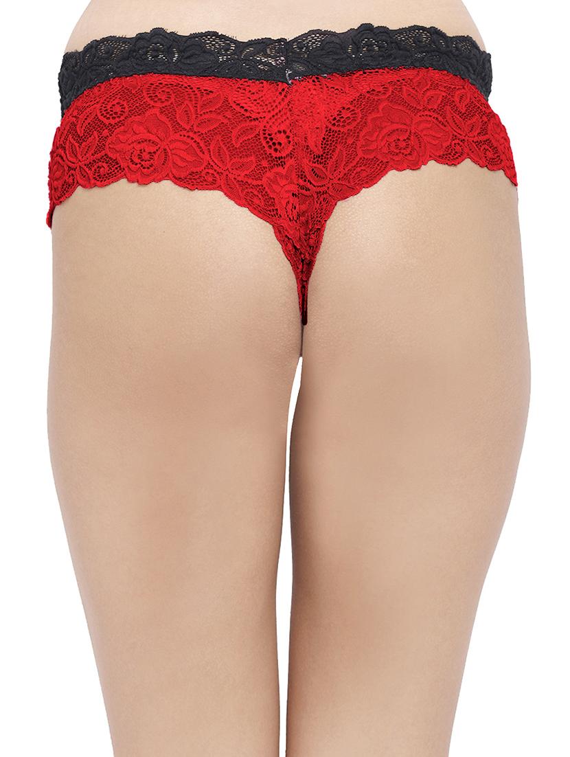 red lace thongs panty - 17525902 - Standard Image - 1