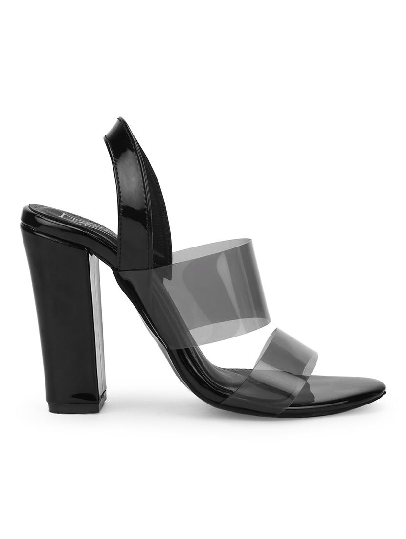 black pu back strap sandals - 17526407 - Standard Image - 1