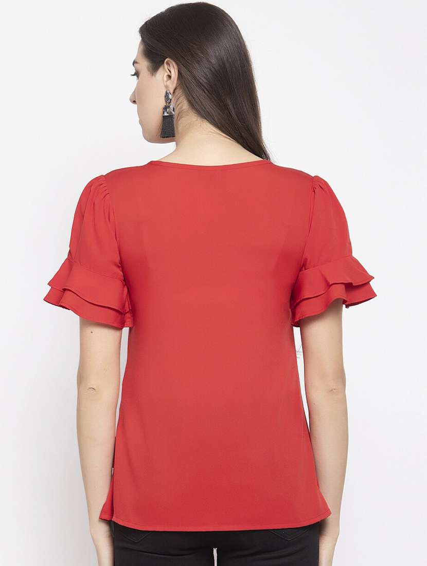 women's layered round neck top - 17526792 -  Standard Image - 1