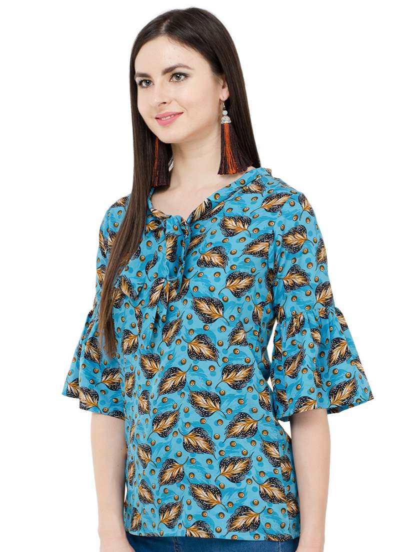 women's straight tie-up neck top - 17527262 -  Standard Image - 1