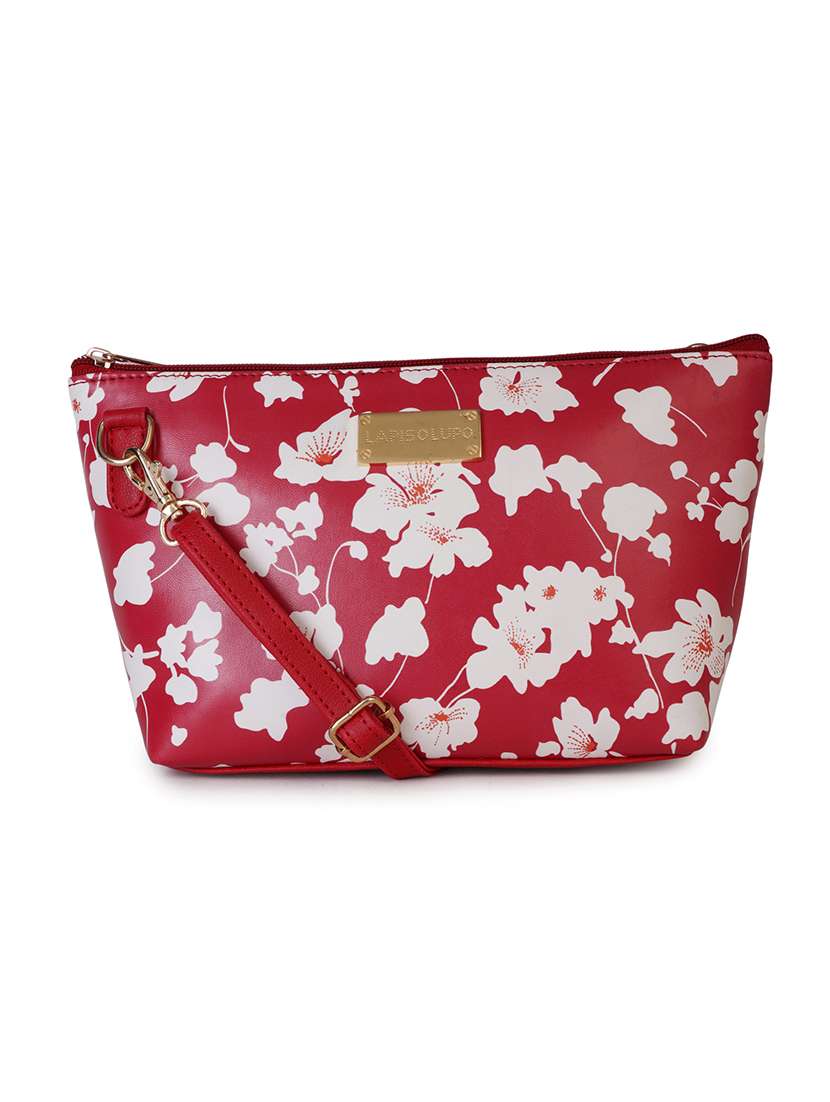 red leatherette (pu) sling bag