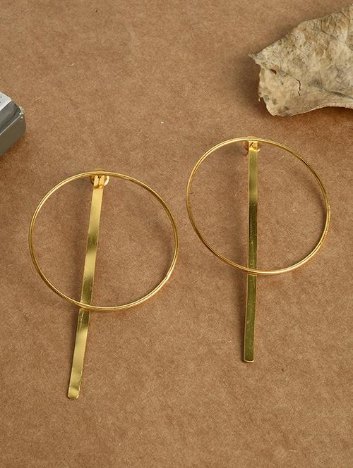 gold brass hoop earring - 17527586 -  Standard Image - 0