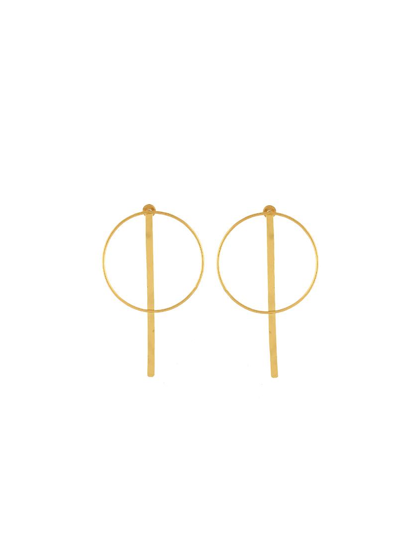gold brass hoop earring - 17527586 -  Standard Image - 1