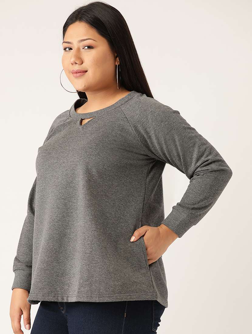 solid fleece plus sweatshirt - 17527610 -  Standard Image - 1