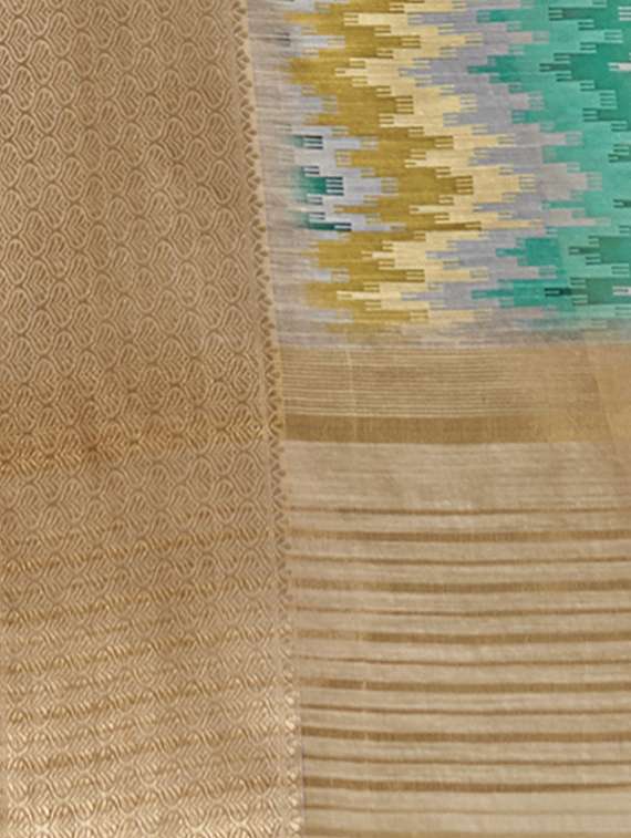 chevron printed saree with blouse - 17527995 - Standard Image - 1
