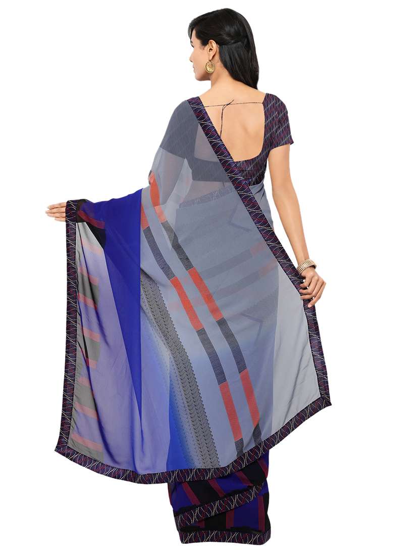 lace border printed saree with blouse - 17528004 -  Standard Image - 1