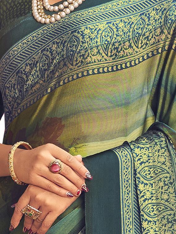 paisley printed saree - 17528060 - Standard Image - 1