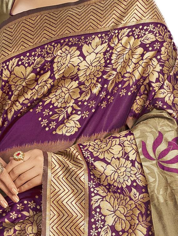 self design paithani saree with blouse - 17528086 - Standard Image - 1