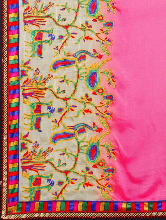 women's embroidered saree with blouse - 17528622 -  Standard Image - 4