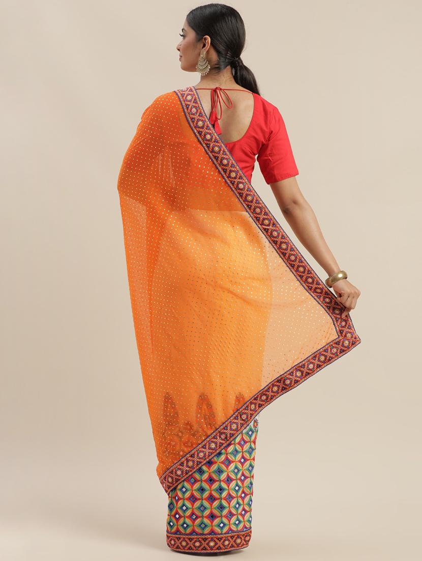 solid half & half saree - 17528629 - Standard Image - 1