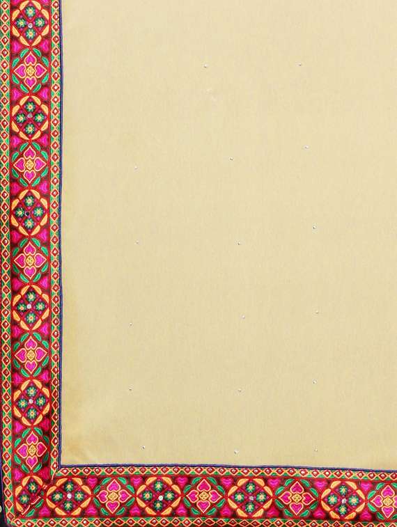 women's solid with work lemon sherbet colored saree - 17528630 - Standard Image - 4