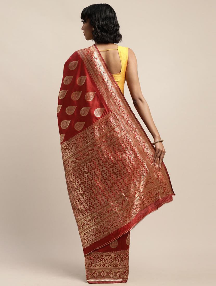 self design bordered saree with blouse - 17528642 - Standard Image - 1