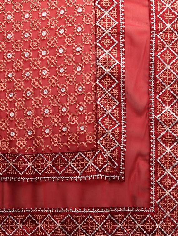 women's embroidered saree with blouse - 17528661 - Standard Image - 4