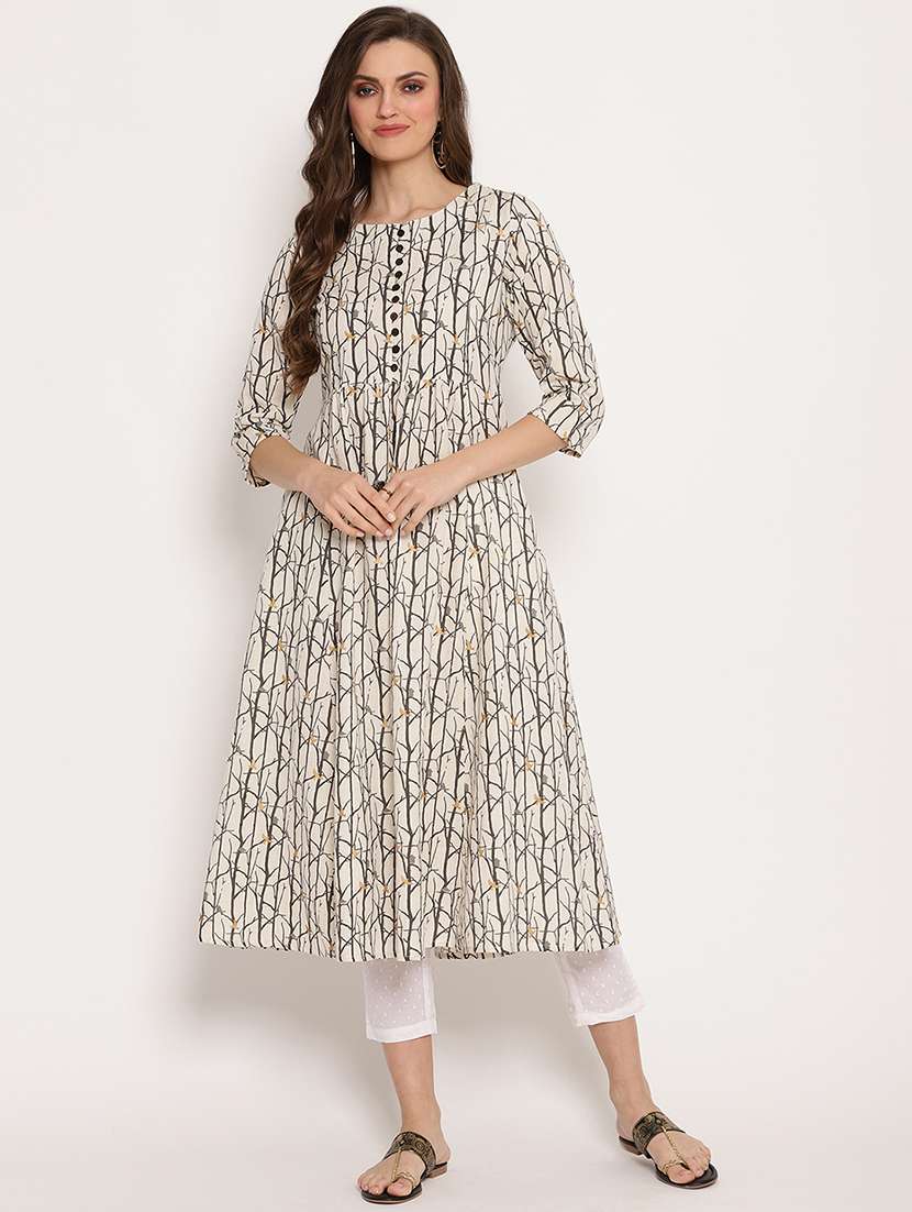 printed a-line kurta
