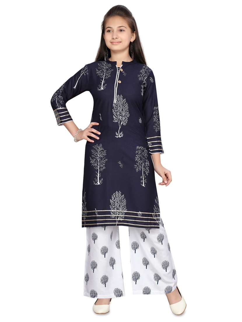 blue cotton suit set