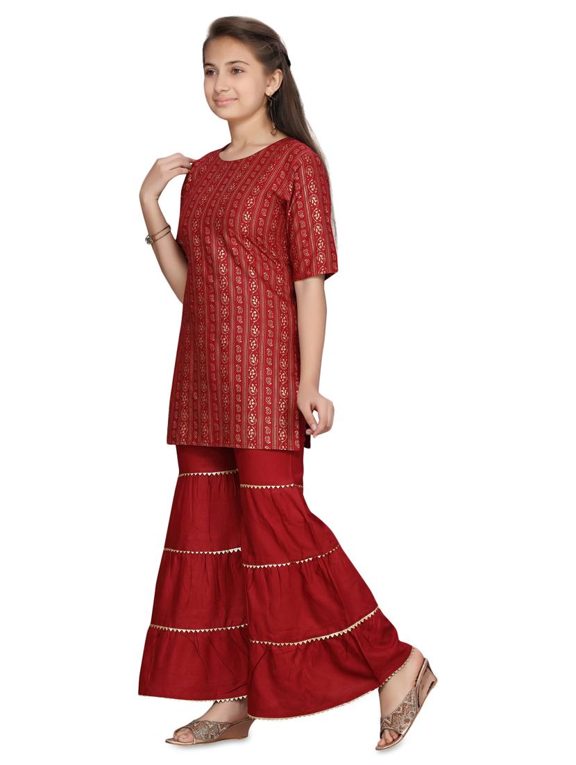 red cotton suit set - 17529050 - Standard Image - 1