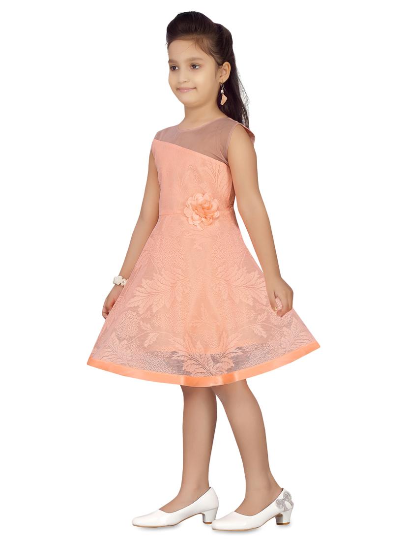 orange net frock - 17529053 - Standard Image - 1