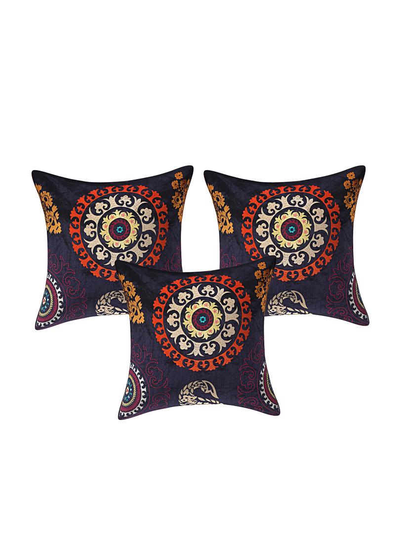 indhome life pure cotton 16x16 inches embroideried work cushion cover set of 3 - 17530061 - Zoom Image - 0
