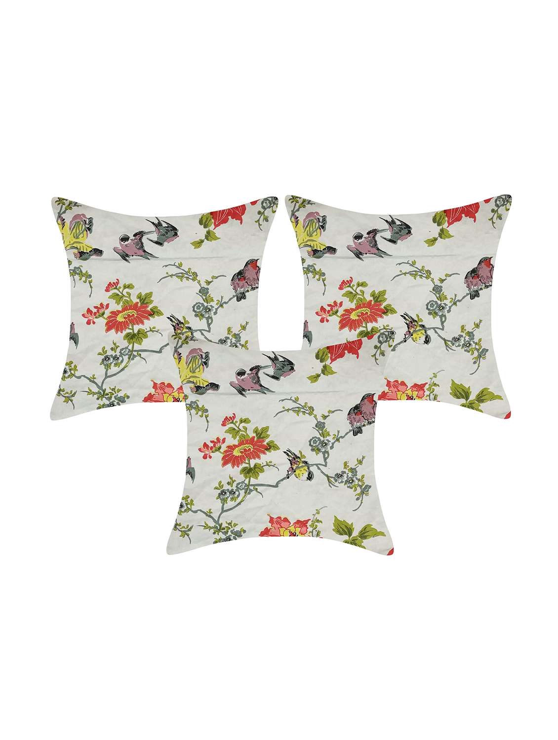 indhome life pure cotton 16x16 inches reversible cushion cover set of 3