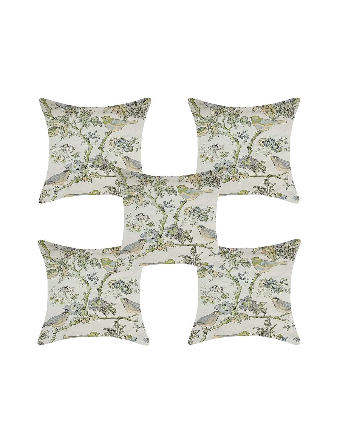 indhome life pure cotton 16x16 inches reversible cushion cover set of 5