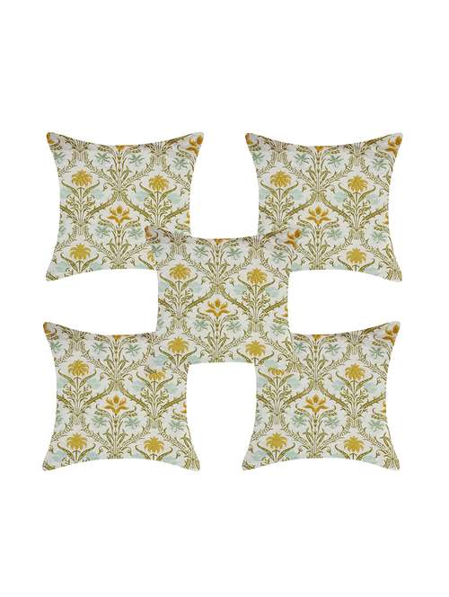indhome life pure cotton 16x16 inches reversible cushion cover set of 5 - 17530101 -  Standard Image - 0