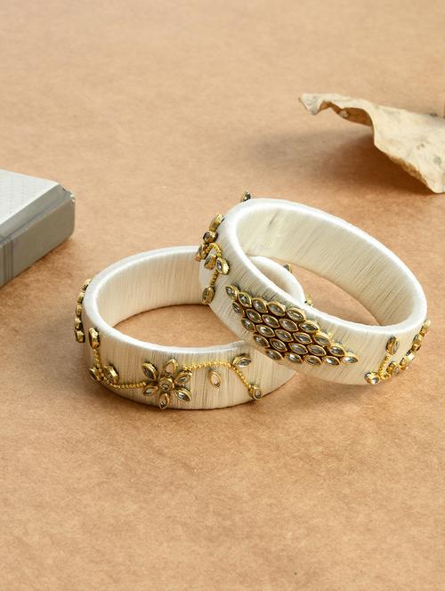 white brass bangle - 17530554 -  Standard Image - 0