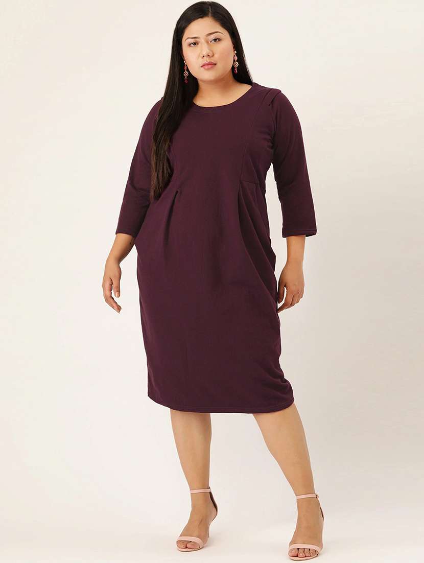 pleat detail sheath dress