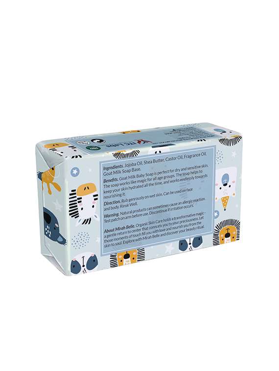 mirah belle - organic goat milk baby soap bar - sensitive & baby skin. fragrance free, 125 gm - 17530651 -  Standard Image - 1