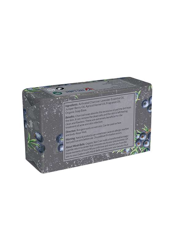 mirah belle - organic activated charcoal cleansing soap bar - clogged pores, blackheads, discoloured & infection prone skin. - 17530657 - Standard Image - 1