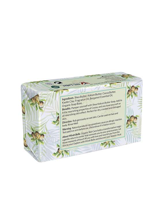 mirah belle - organic shea kokum butter soap bar -dry & sensitive skin. sls, paraben, gmo-free, 125 gm - 17530660 - Standard Image - 1
