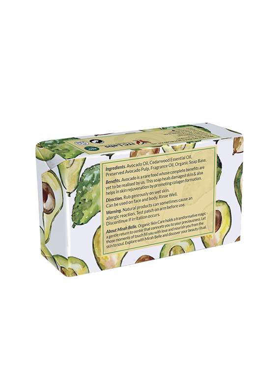 mirah belle - organic avocado collagen soap bar - anti-aging, skin tightening, smoothening, 125 gm - 17530662 -  Standard Image - 1