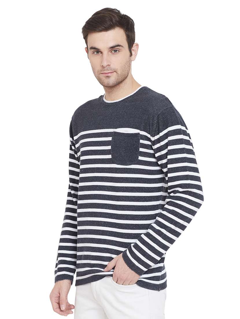 grey striped pocket t-shirt - 17531193 - Standard Image - 1