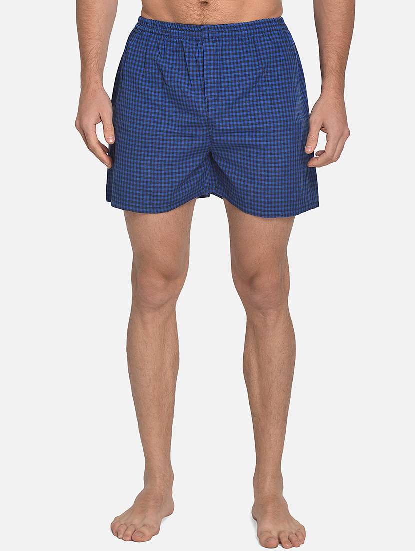 navy blue checkered boxer
