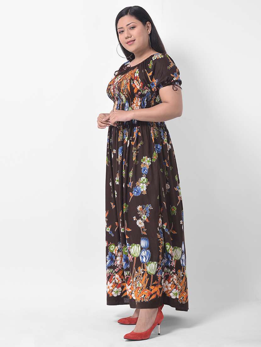 off shoulder floral maxi dress - 17532965 - Standard Image - 1