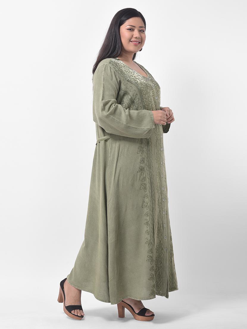 tie back embroidered maxi dress - 17532981 - Standard Image - 1