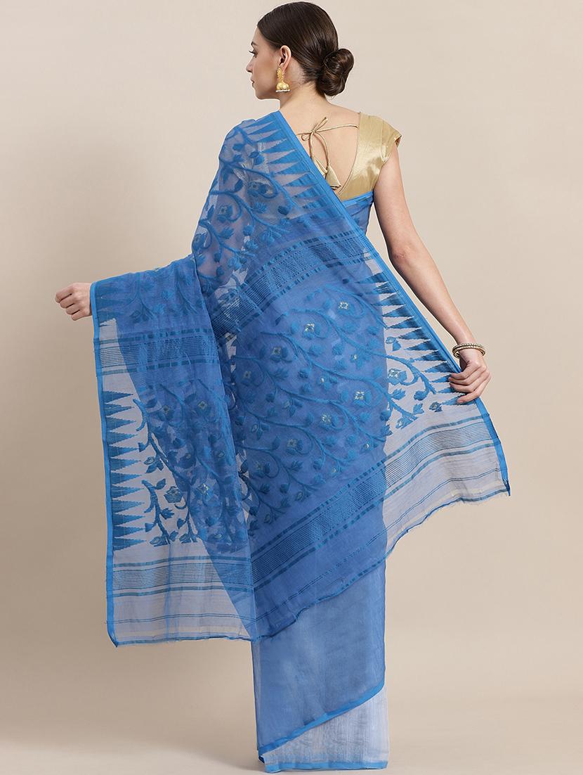 women's self design purist blue colored saree - 17533254 - Standard Image - 1