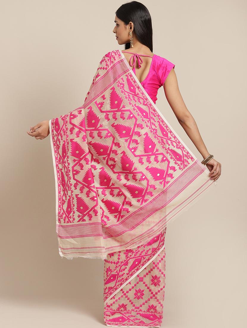 self design jamdani saree - 17533266 - Standard Image - 1