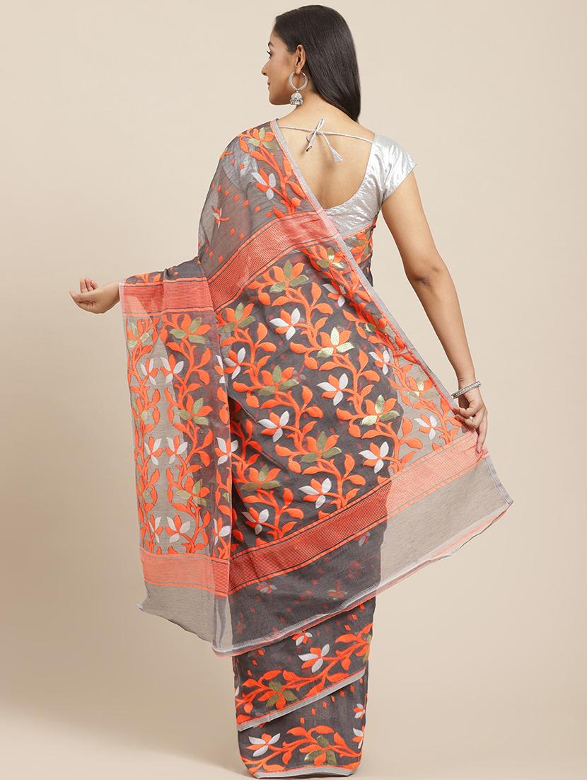 self design jamdani saree - 17533270 - Standard Image - 1