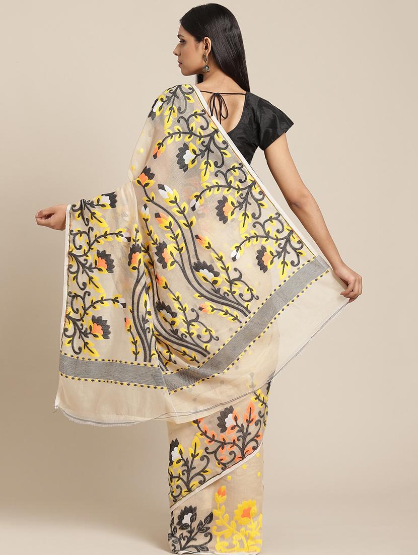 self design jamdani saree - 17533287 - Standard Image - 1