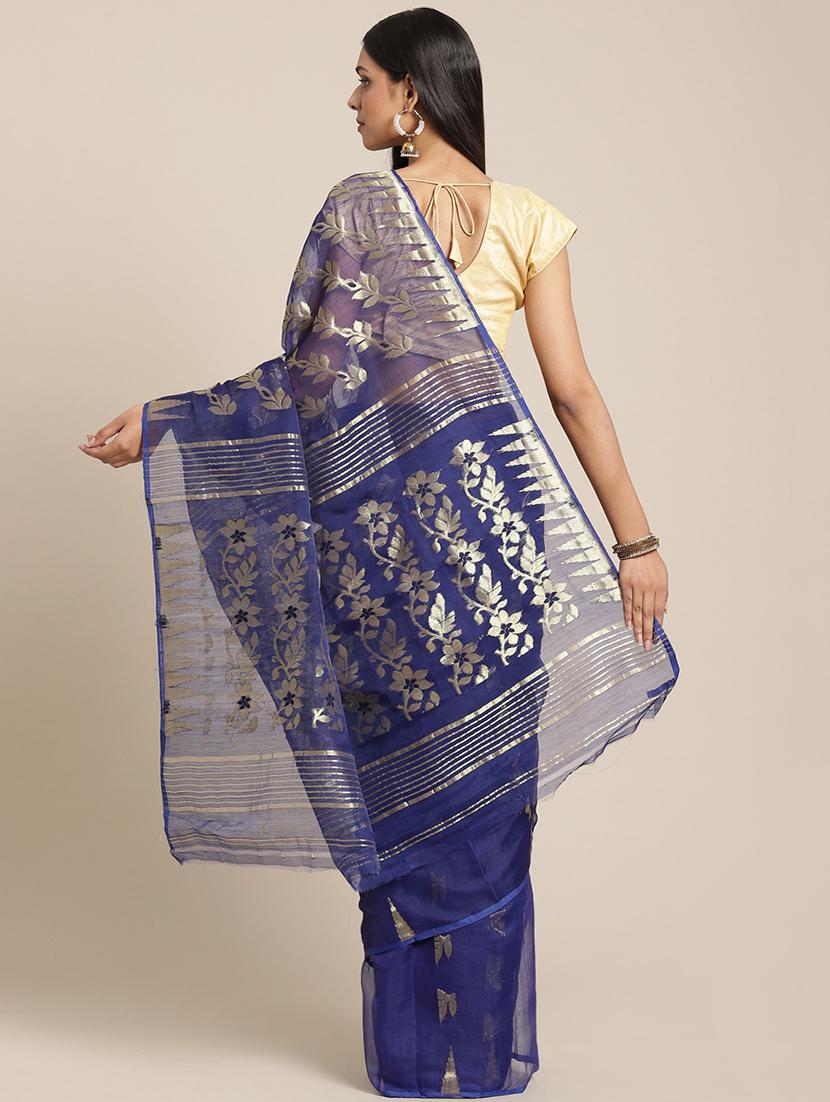 women's self design blue colored saree - 17533297 - Standard Image - 1
