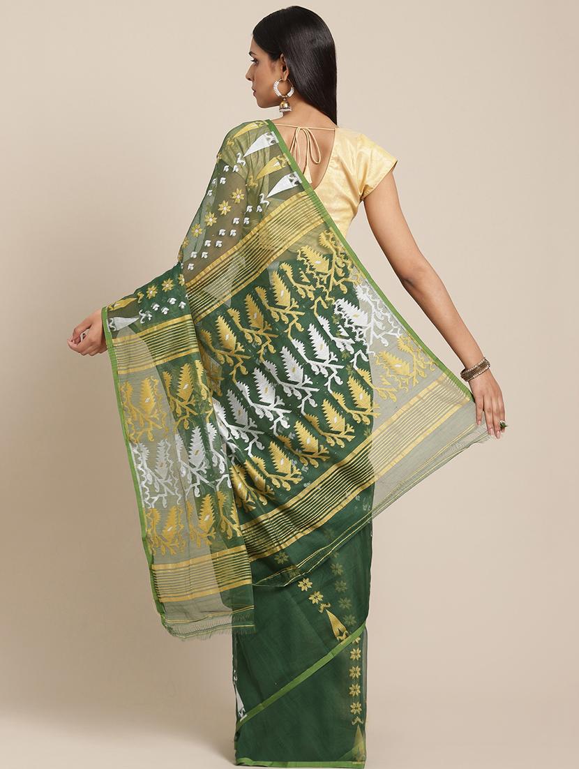 self design jamdani saree - 17533308 -  Standard Image - 1