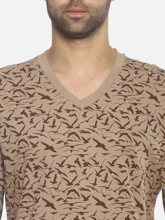 beige printed t-shirt - 17533659 - Standard Image - 4
