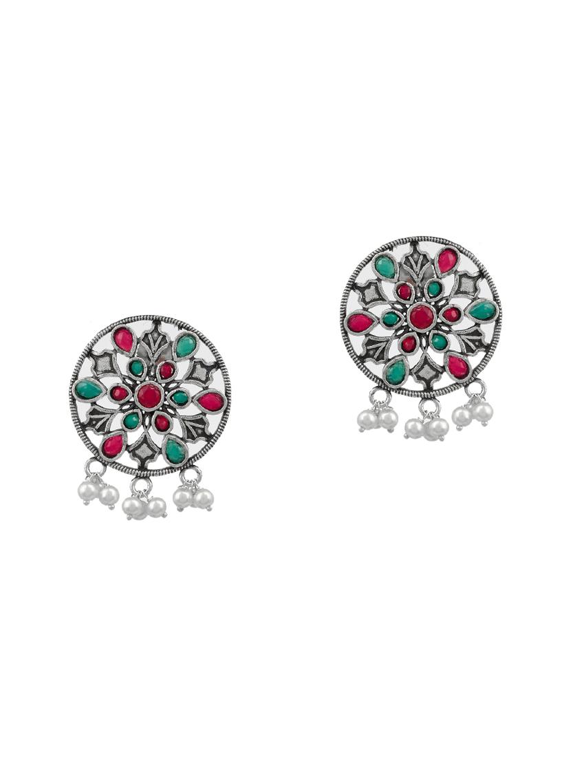 silver brass studs earring - 17533700 - Zoom Image - 0