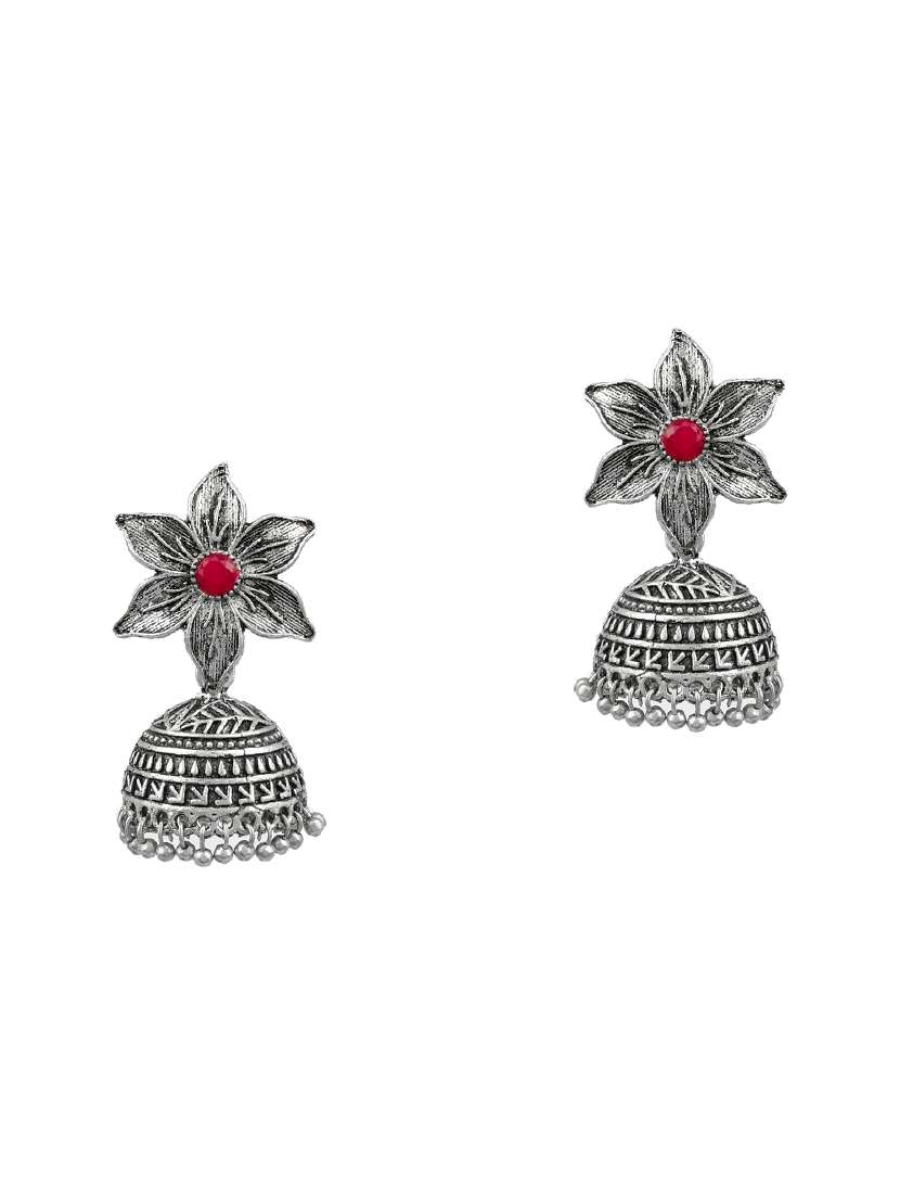 silver brass jhumka earring