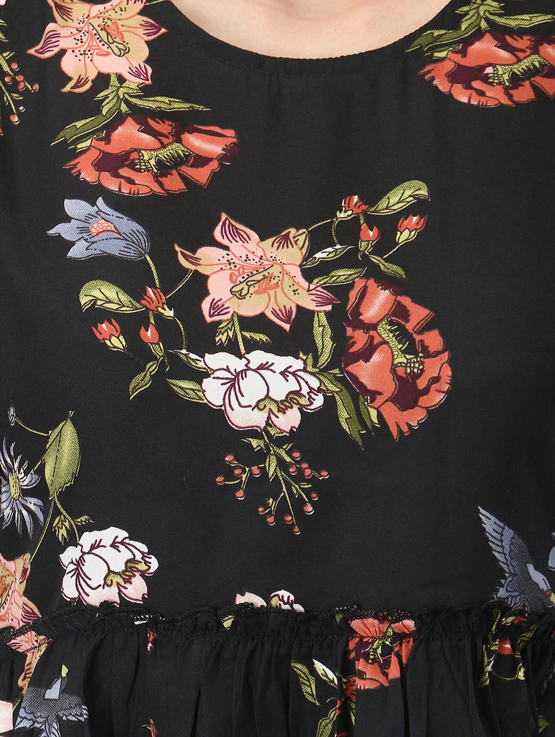 ruffle detail floral top - 17534803 - Standard Image - 4