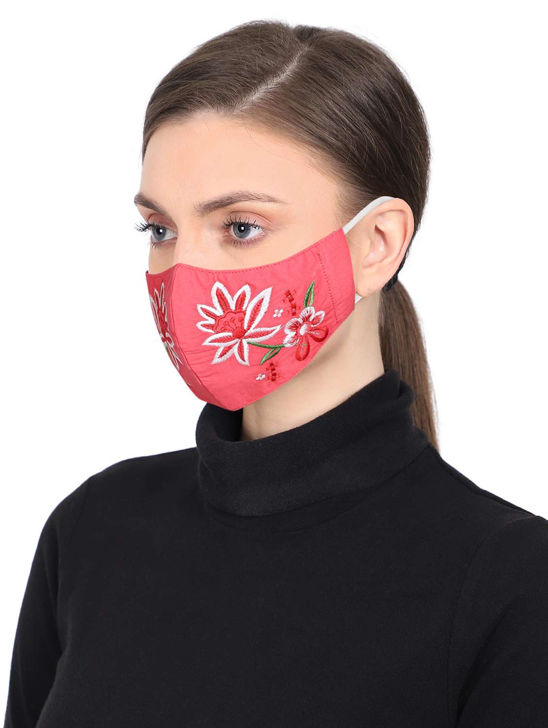 pink cotton decorative women mask - 17534999 -  Standard Image - 1
