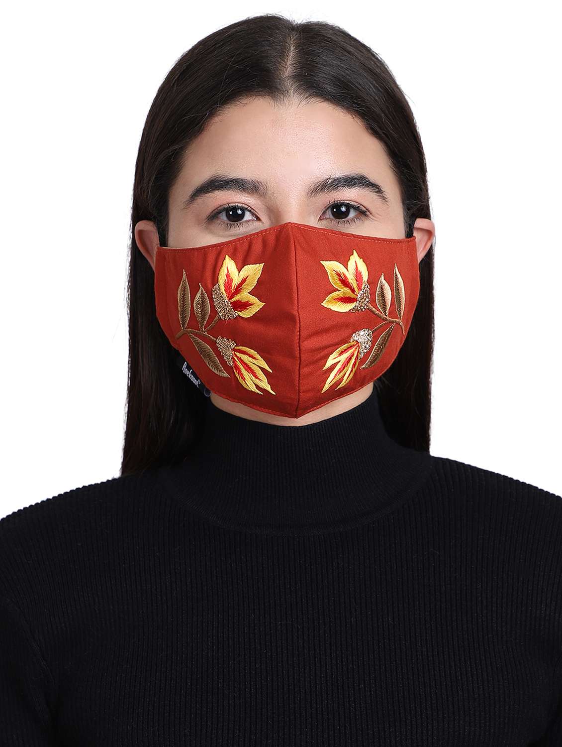 orange cotton decorative women mask