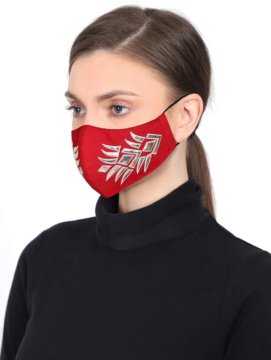 embroidered anti-pollution women mask - 17535012 -  Standard Image - 1