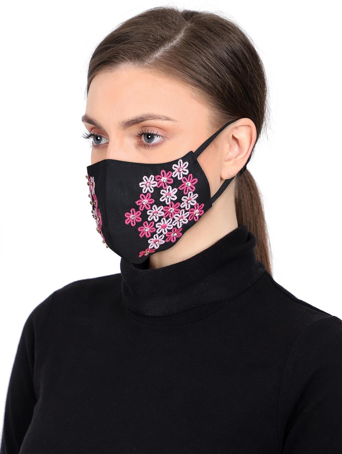 embroidered anti-pollution women mask - 17535033 - Standard Image - 1
